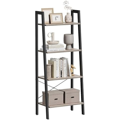 VASAGLE Ladder Shelf, 4-Tier Bookshelf, Storage Rack,