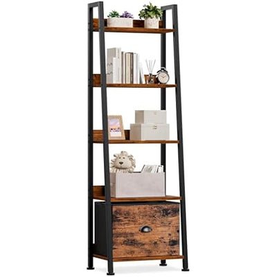 VASAGLE Ladder Shelf, 4-Tier Bookshelf, Storage Rack,