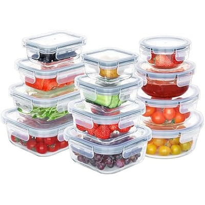 JoyJolt JoyFul 24pc(12 Airtight, Freezer Safe Food Storage