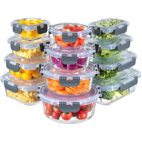 JoyJolt JoyFul 24pc(12 Airtight, Freezer Safe Food Storage