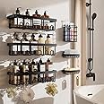 Veken Adhesive Shower Caddy 6-Pack, Large Capacity Bathroom Organizers