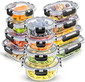 JoyJolt JoyFul 24pc(12 Airtight, Freezer Safe Food Storage