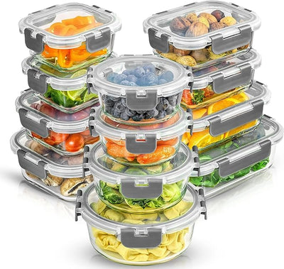 JoyJolt JoyFul 24pc(12 Airtight, Freezer Safe Food Storage