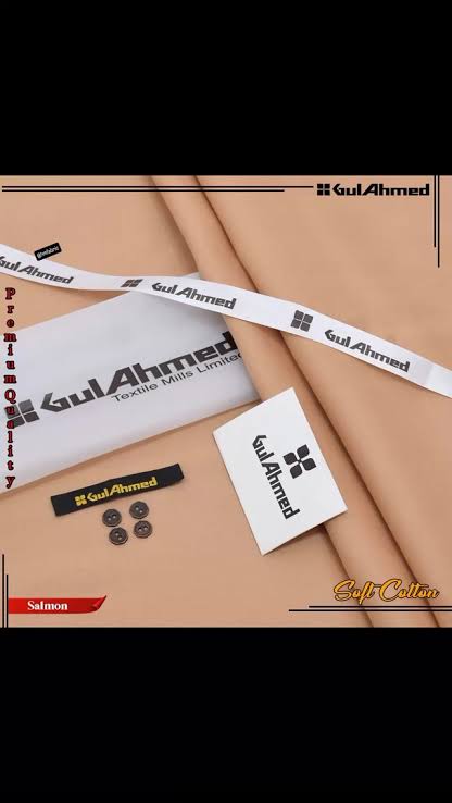 Gul Ahmed 100% Cotton Peach -Unstitched Men's Wear | Best For Summer