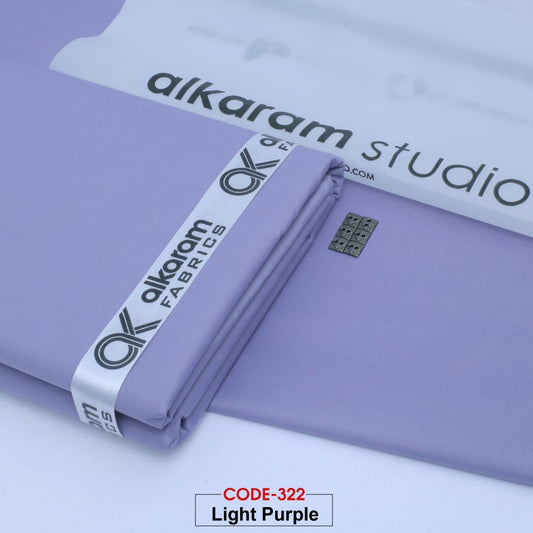 Alkaram Fabrics Men's Unstitched Premium Cotton Suit - Light Purple