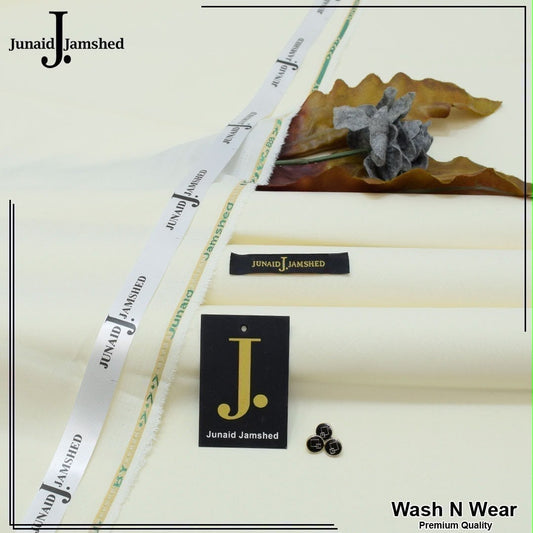 Junaid Jamshed Men's Unstitched Premium Wash n Wear Suit - Off White