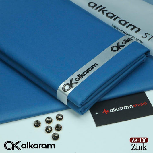 Alkaram Studio AK-106 Zink Unstitched Suit - Steel Blue