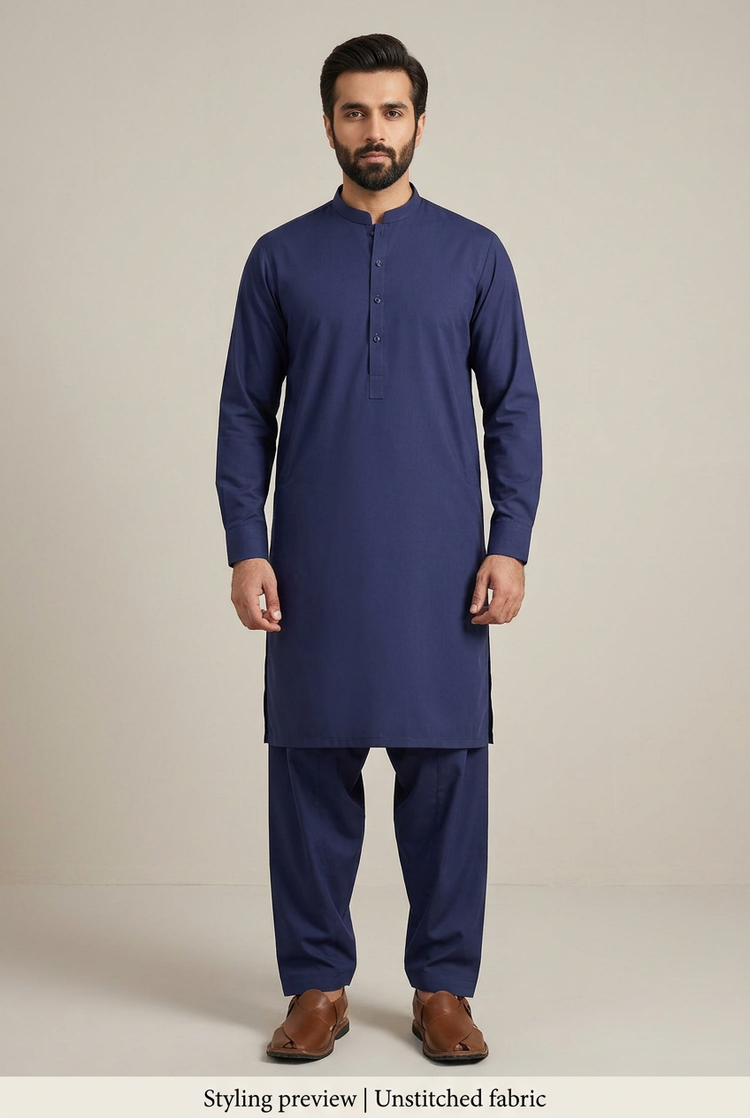Al-Karam Cotton - Navy Blue