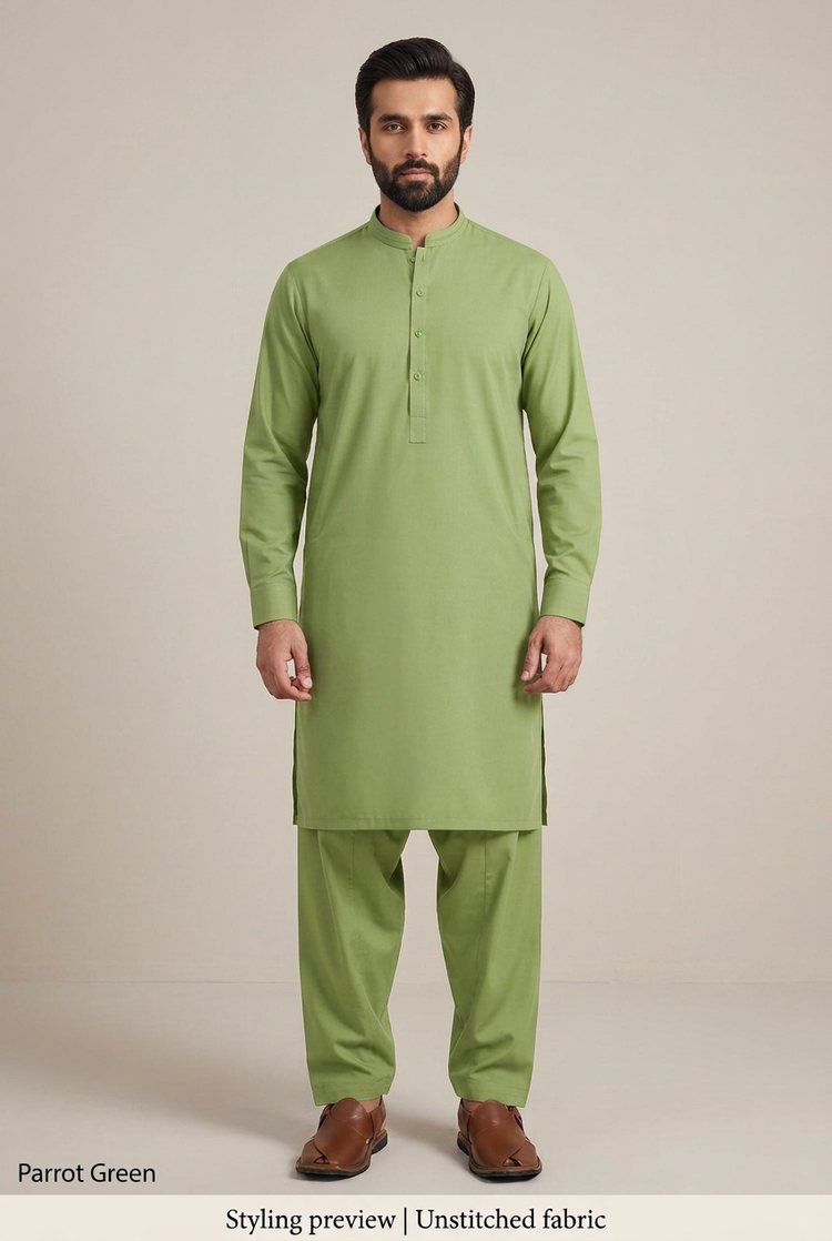 Al-Karam Cotton - Parrot Green
